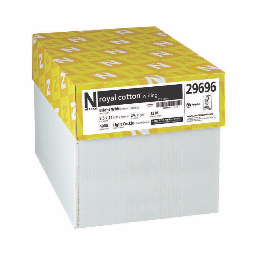 Neenah Paper® Royal Cotton Bright White Smooth 24 lb. Writing Watermarked 8.5x11 in. 500 Sheets per Ream